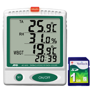 電子計測機器　温湿度 SDデータレコーダー / 熱中症指数モニター